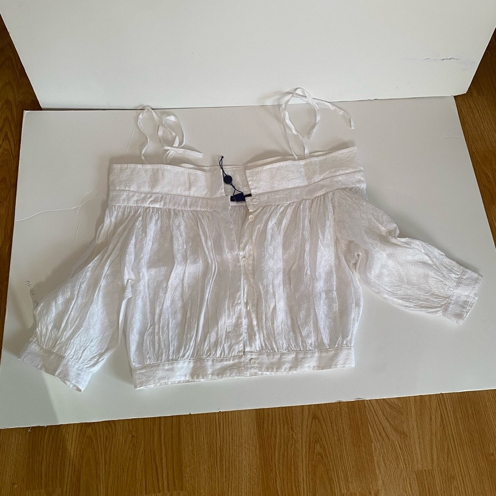 Louis Vuitton monogram fil coupe off the shoulder blouse